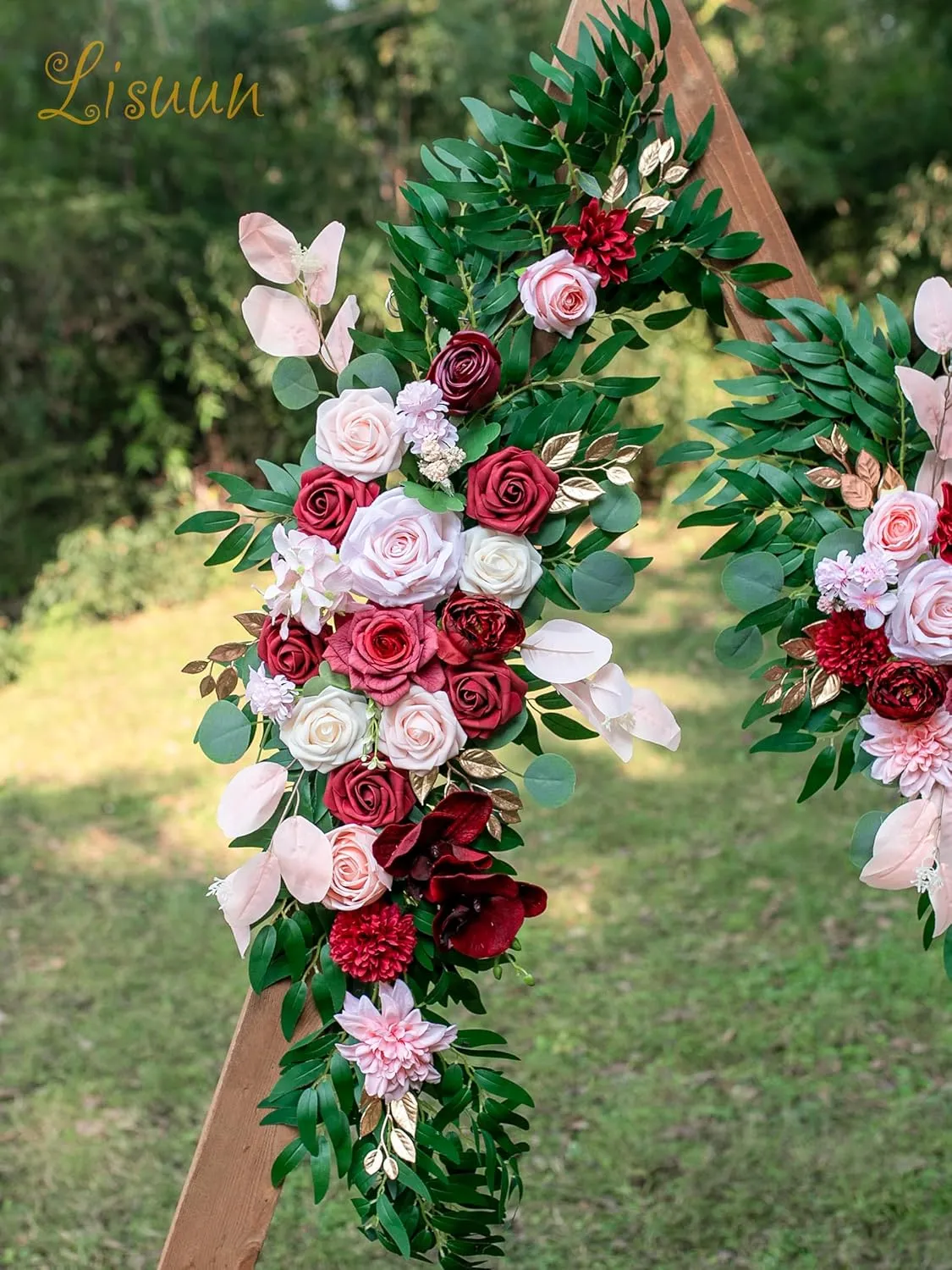 Wedding Arch Flowers, Artificial Flowers for Decoration, Large Flower Swag for Boho Styles Wedding Ceremony Floral Decor - Pack of 2