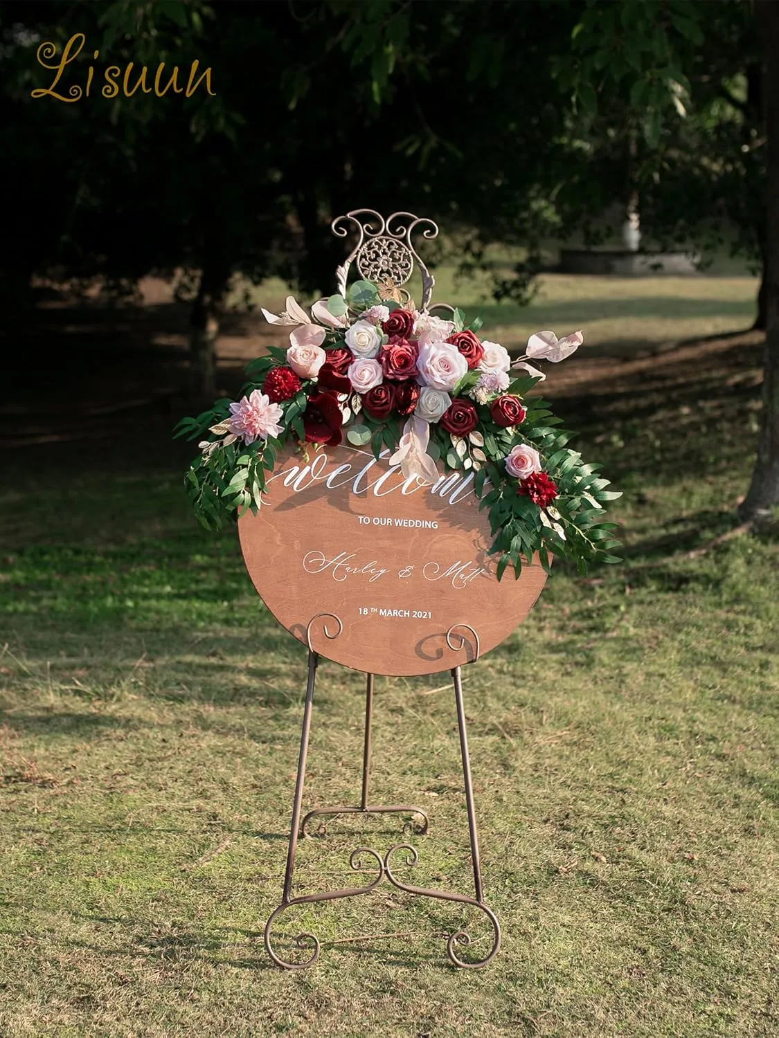 Wedding Arch Flowers, Artificial Flowers for Decoration, Large Flower Swag for Boho Styles Wedding Ceremony Floral Decor - Pack of 2