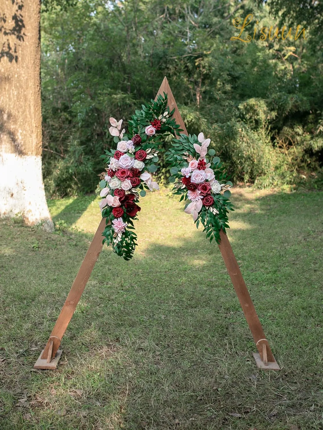 Wedding Arch Flowers, Artificial Flowers for Decoration, Large Flower Swag for Boho Styles Wedding Ceremony Floral Decor - Pack of 2