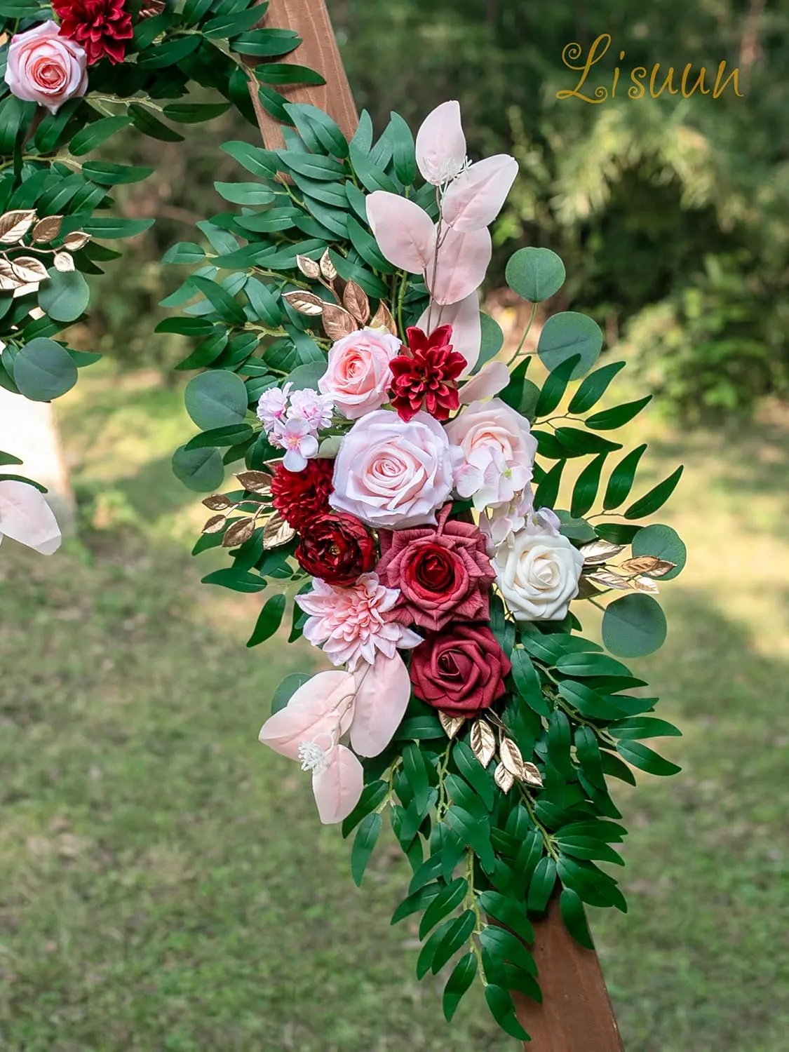 Wedding Arch Flowers, Artificial Flowers for Decoration, Large Flower Swag for Boho Styles Wedding Ceremony Floral Decor - Pack of 2