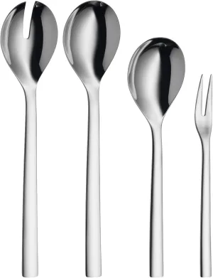 WMF Serving Set 3 Pieces Nuova Cromargan Stainless Steel 18/10 Brushed, Silver
