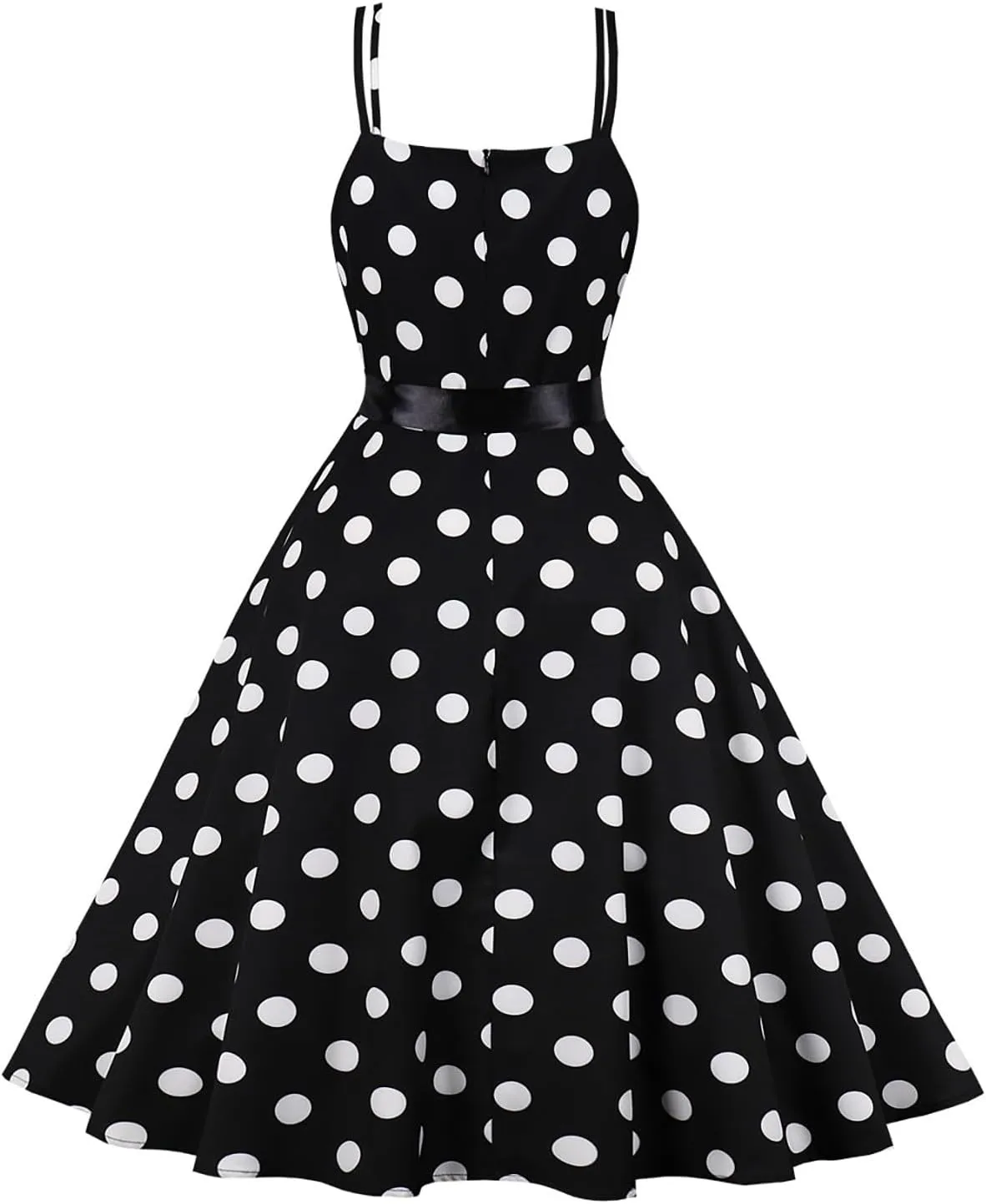 Women Vintage Polka Dot 1950s Rockabilly Halter Audrey Dress Retro Floral Evening Cocktail Swing Dress