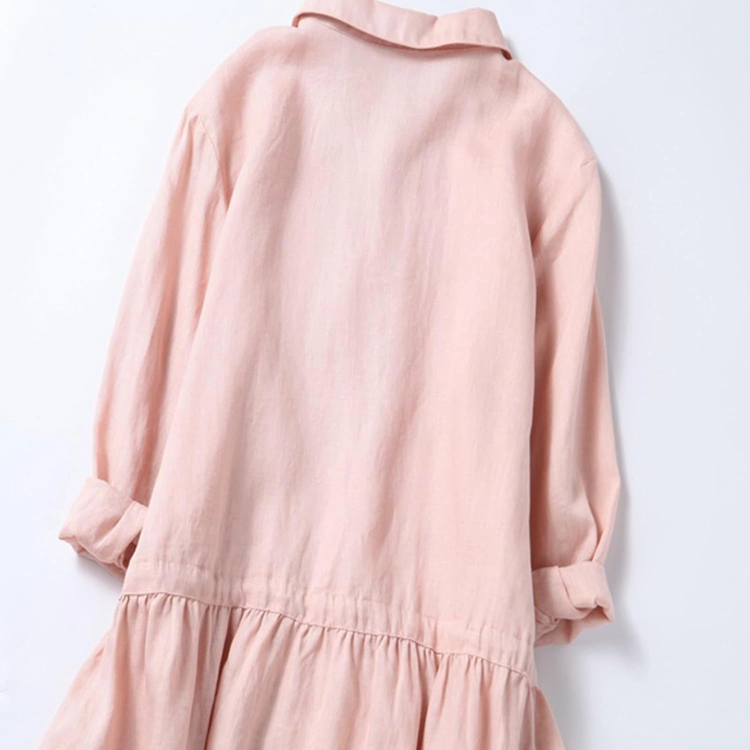 Women Bohemian Cotton Linen Dresses 3/4 Sleeve Maxi Long Dress Plain Classic Dresses Trendy Boho Dress with Belt