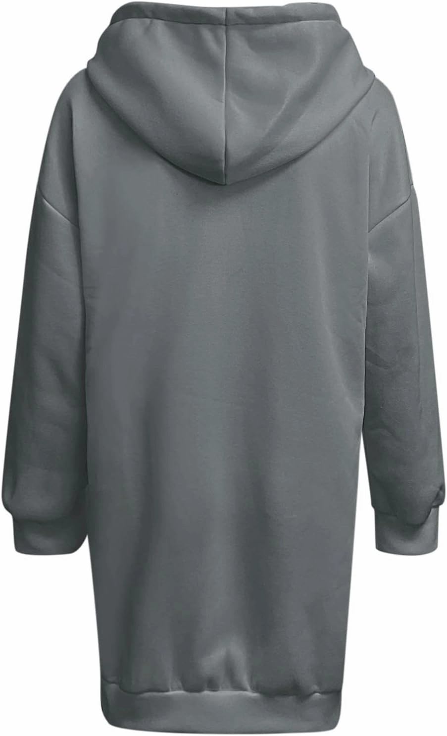 Women's Casual Dresses Fall Winter Fashion Long Sleeve Button Up Hooded Sweatshirt Dress Causal Loose Solid Pullover