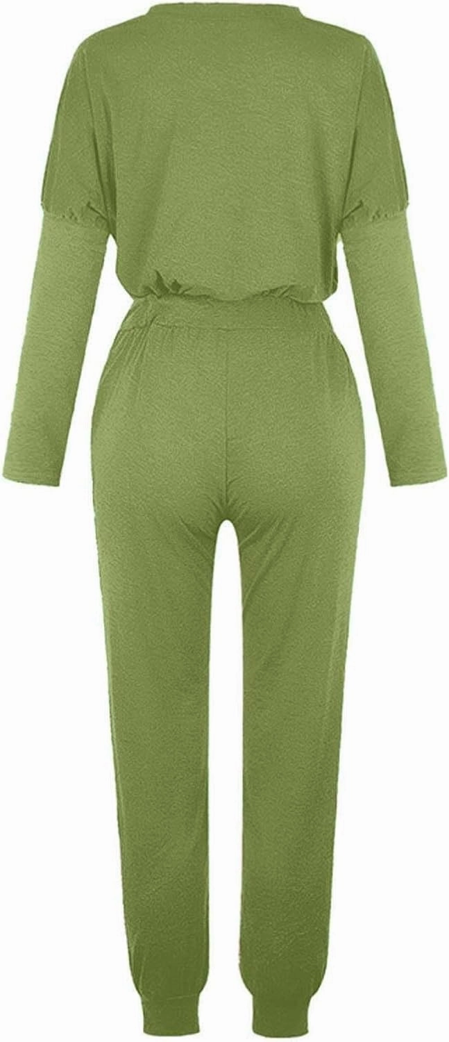 Women's Fall 2 Piece Lounge Outfit Crewneck Pullover Tops Long Pants Tracksuit Sweatsuits with Sweatpants Oversize