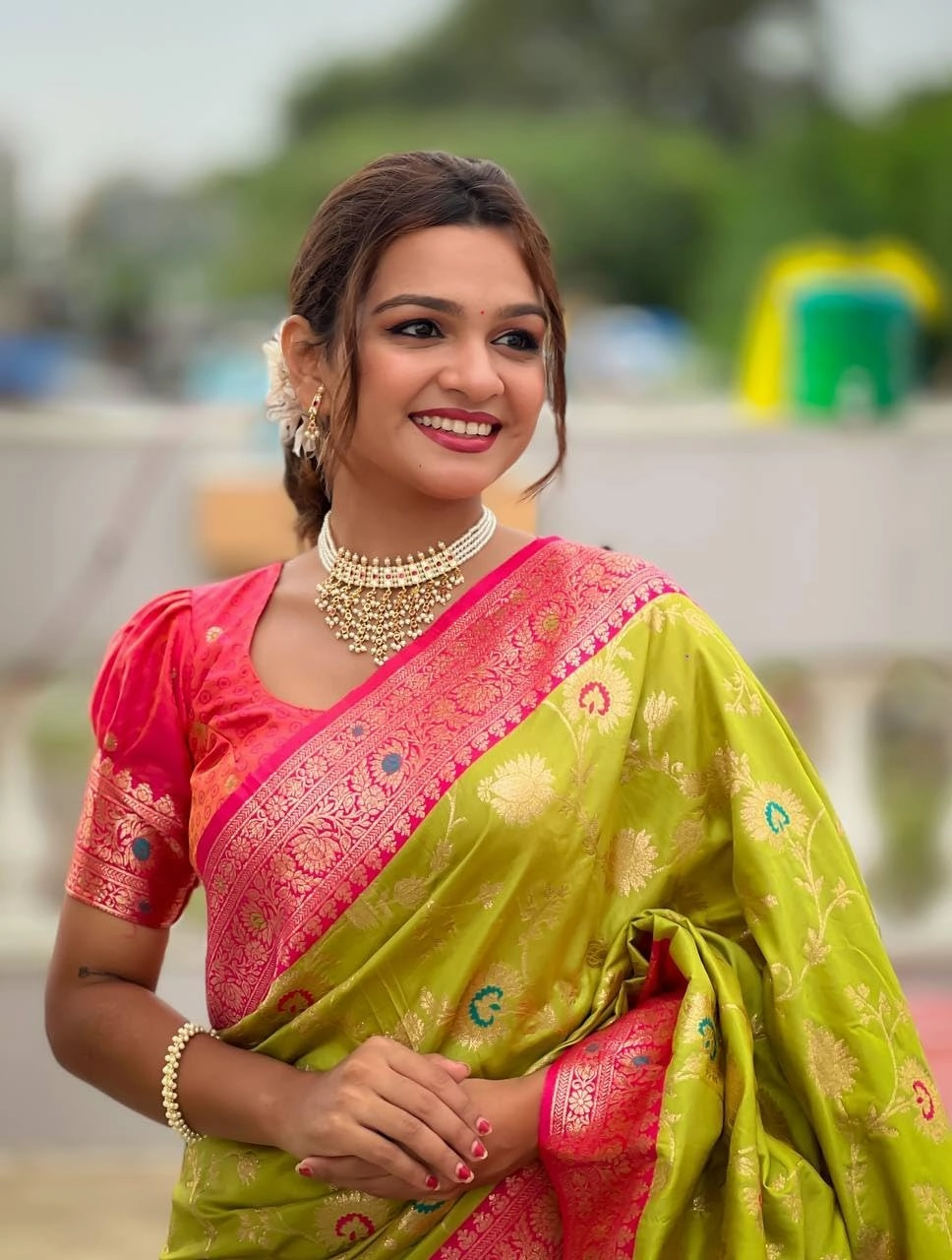 Women's Pure Lichi Silk Indian Wedding Wear kanjeevaram Saree with UnStitched Blouse Piece