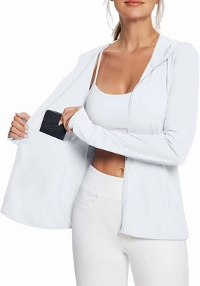 Women's Sun Protection Hoodie UPF 50  Long Sleeve Zip Up Jackets Lightweight UV Shirt for Outdoor Fishing Hiking