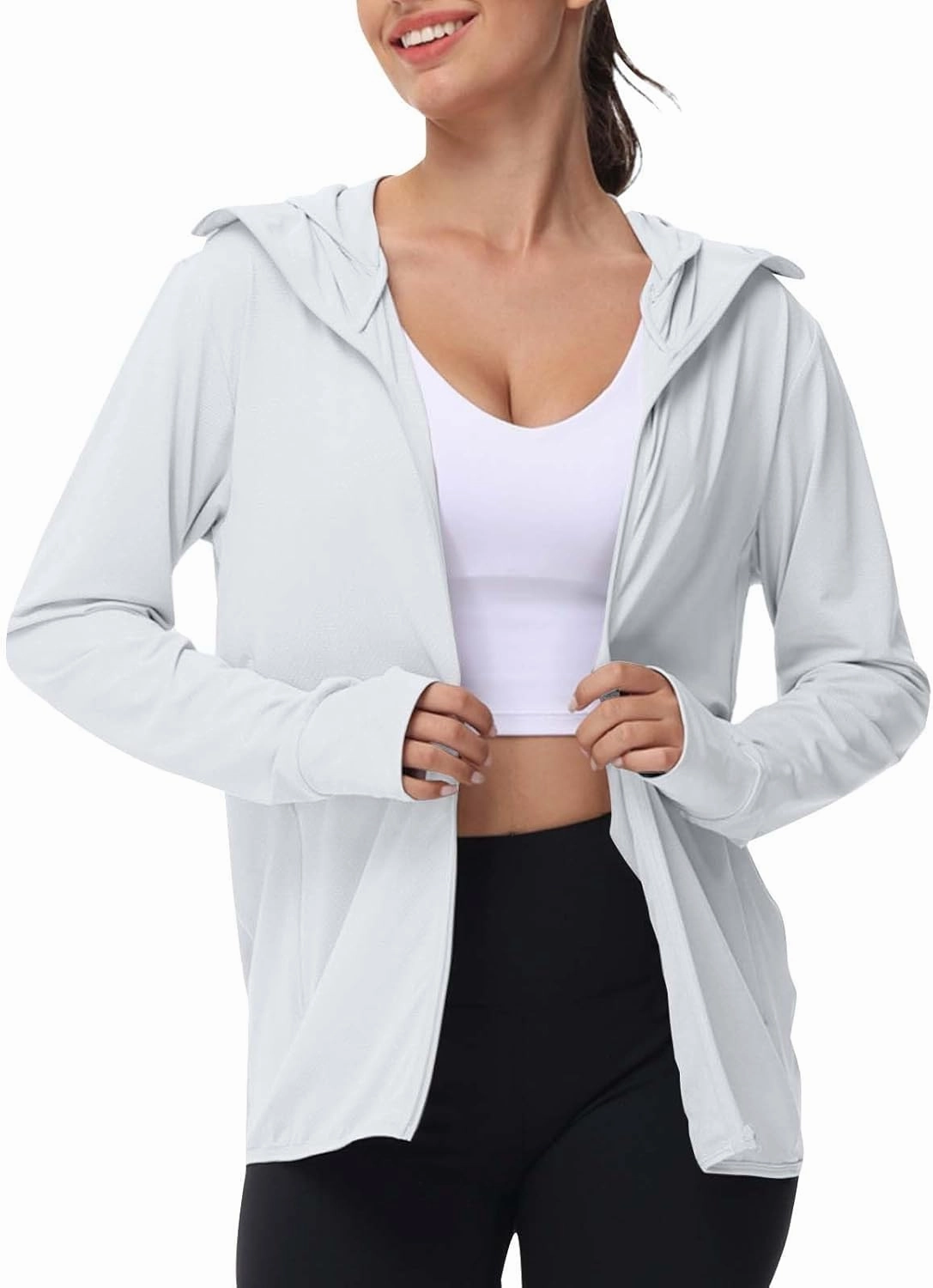 Women's Sun Protection Hoodie UPF 50  Long Sleeve Zip Up Jackets Lightweight UV Shirt for Outdoor Fishing Hiking