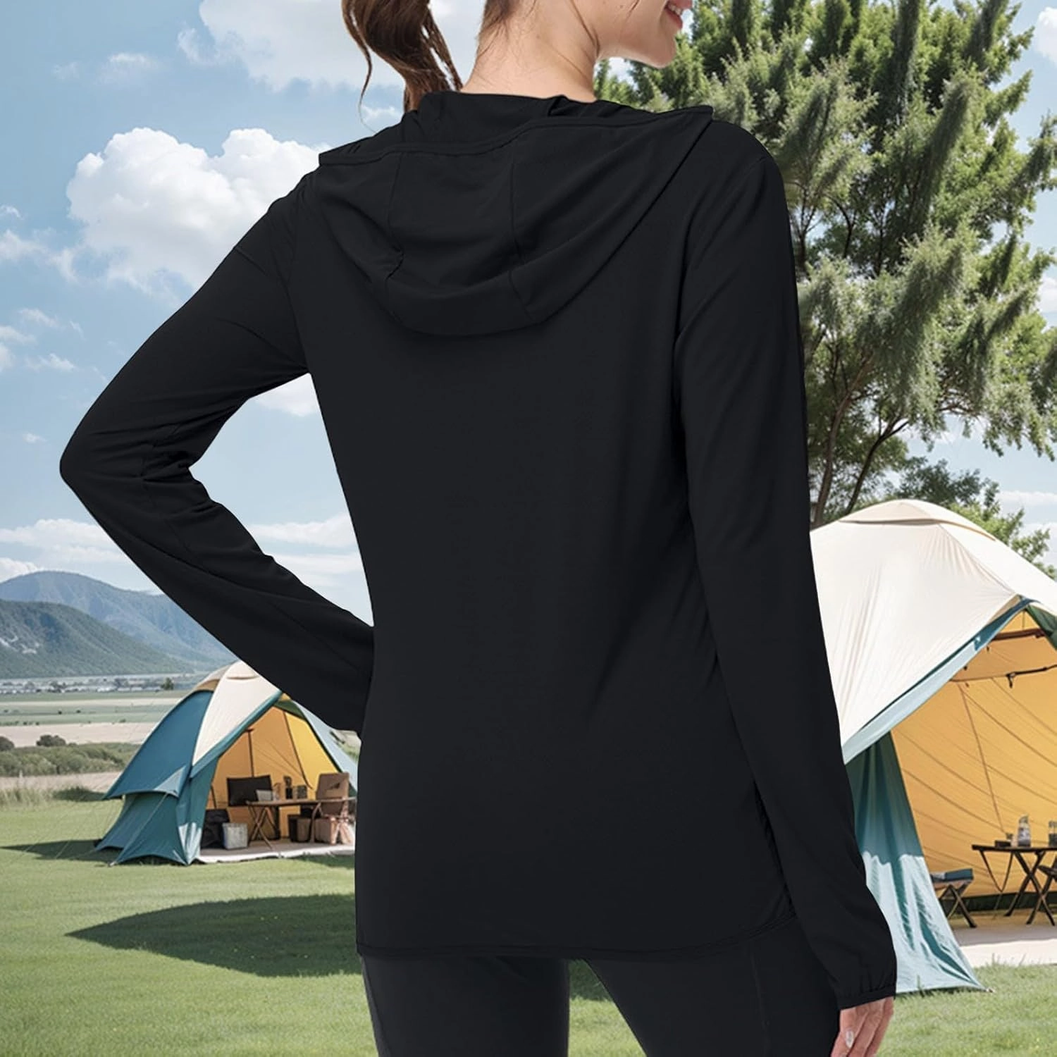 Women's UPF 50  UV Sun Protection Jacket Hooded SPF Cooling Sun Shirt Lightweight Hiking Fishing Summer Clothing