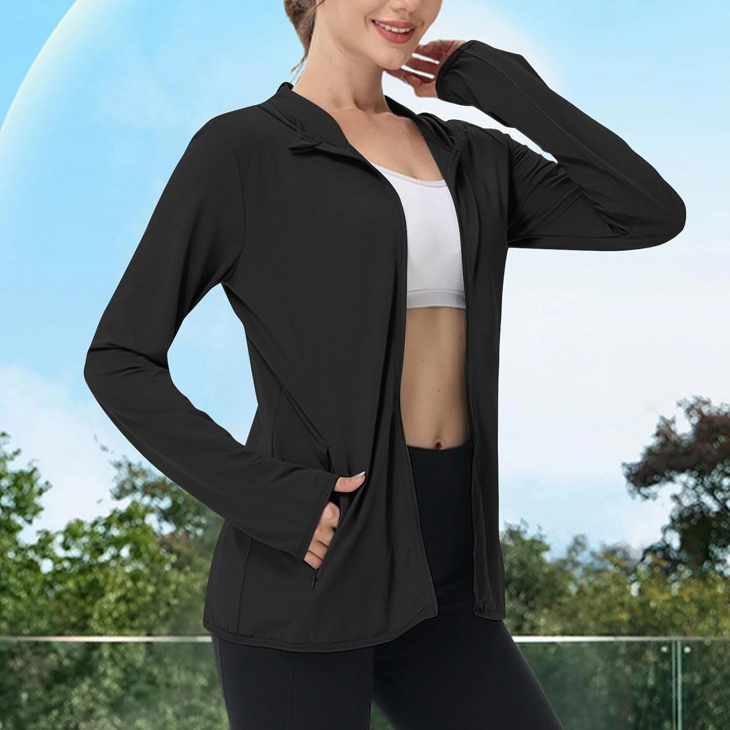 Women's UPF 50  UV Sun Protection Jacket Hooded SPF Cooling Sun Shirt Lightweight Hiking Fishing Summer Clothing