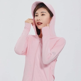 Women's UPF 80  UV Sun Protection, Breathable Thin Ice Silk, Couple Sun Protection Clothing, Pink, L,Running Fishing Windbreaker