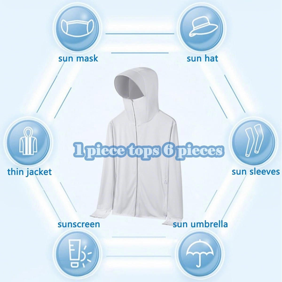 Women's UV SPF Long Sleeve Zipper Hoodie Brim Jacket, UPF 50  Full Zip Lightweight Summer Sun Shirt With Inner Pockets