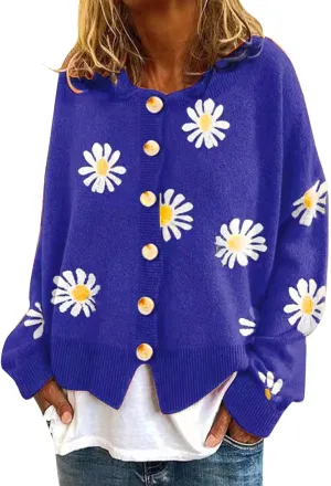 Women's Cable Knit Open Front Cardigans Sweater Casual Sweater Warm Top Button Down Loose Cardigan Outwear Womens