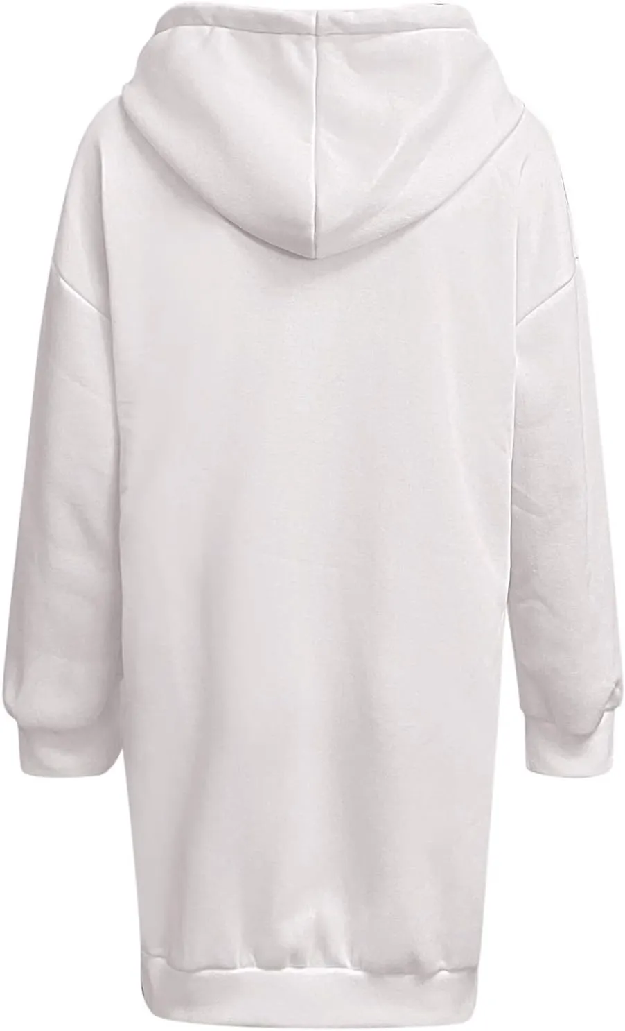 Women's Casual Dresses Fall Winter Fashion Long Sleeve Button Up Hooded Sweatshirt Dress Causal Loose Solid Pullover