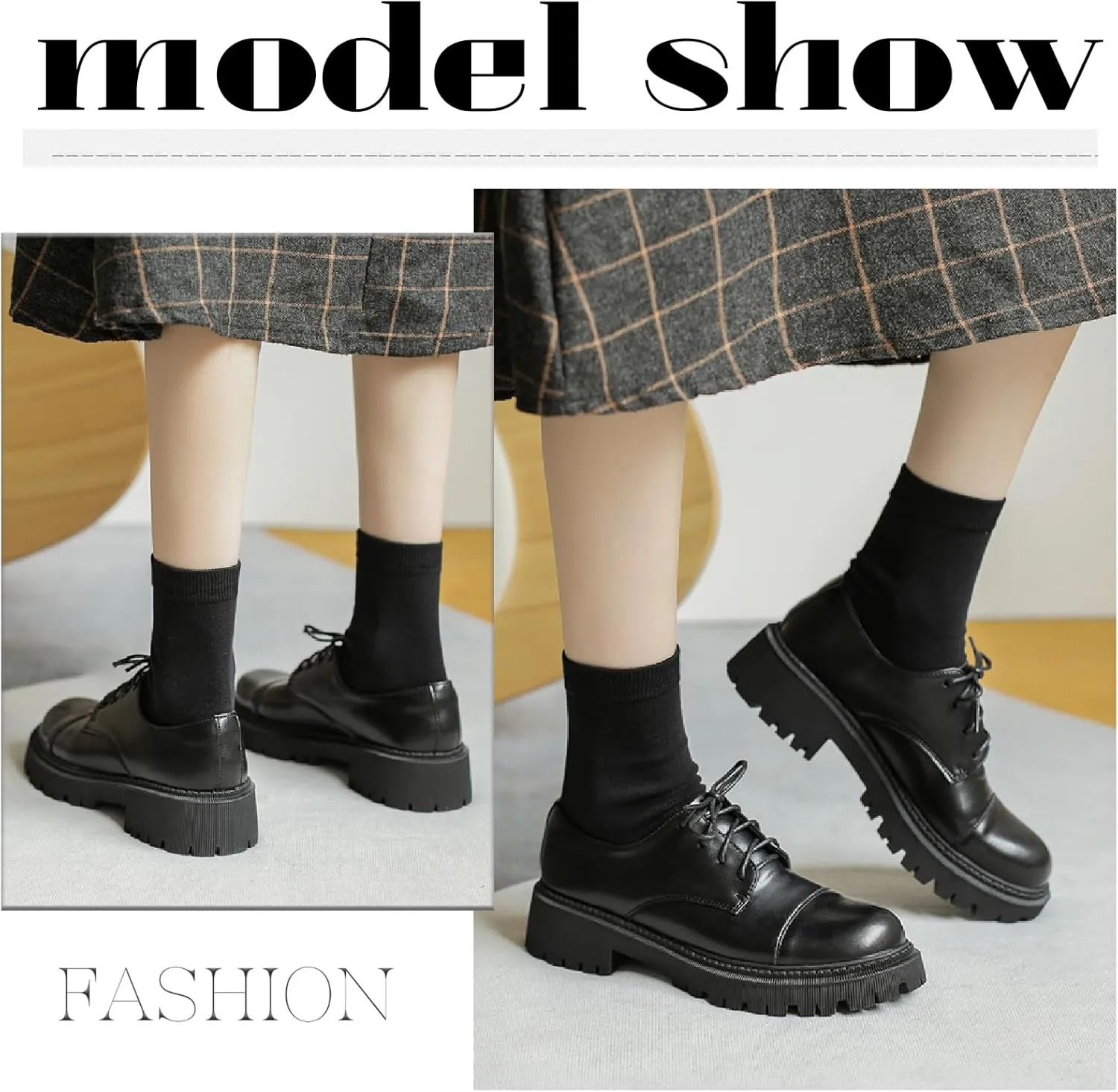 Women's Patent Leather Platform Oxfords Classic Lace Up Comfortable Round Toe Non-Slip Lug Sole Chunky Heel Uniform Dress Shoes for Business Casual Work Office