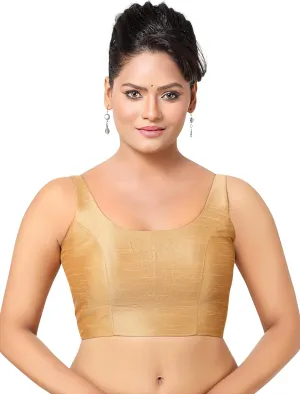 Womens Solid Pattern Sleeveless Padded Readymade Saree Blouse