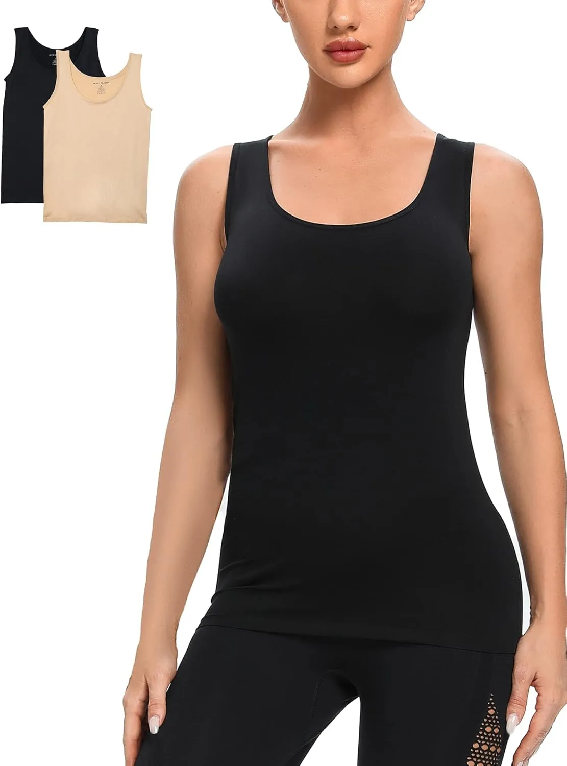 Womens Tank Tops Seamless Black White Gray Nude