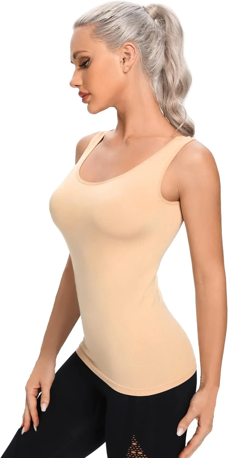 Womens Tank Tops Seamless Black White Gray Nude