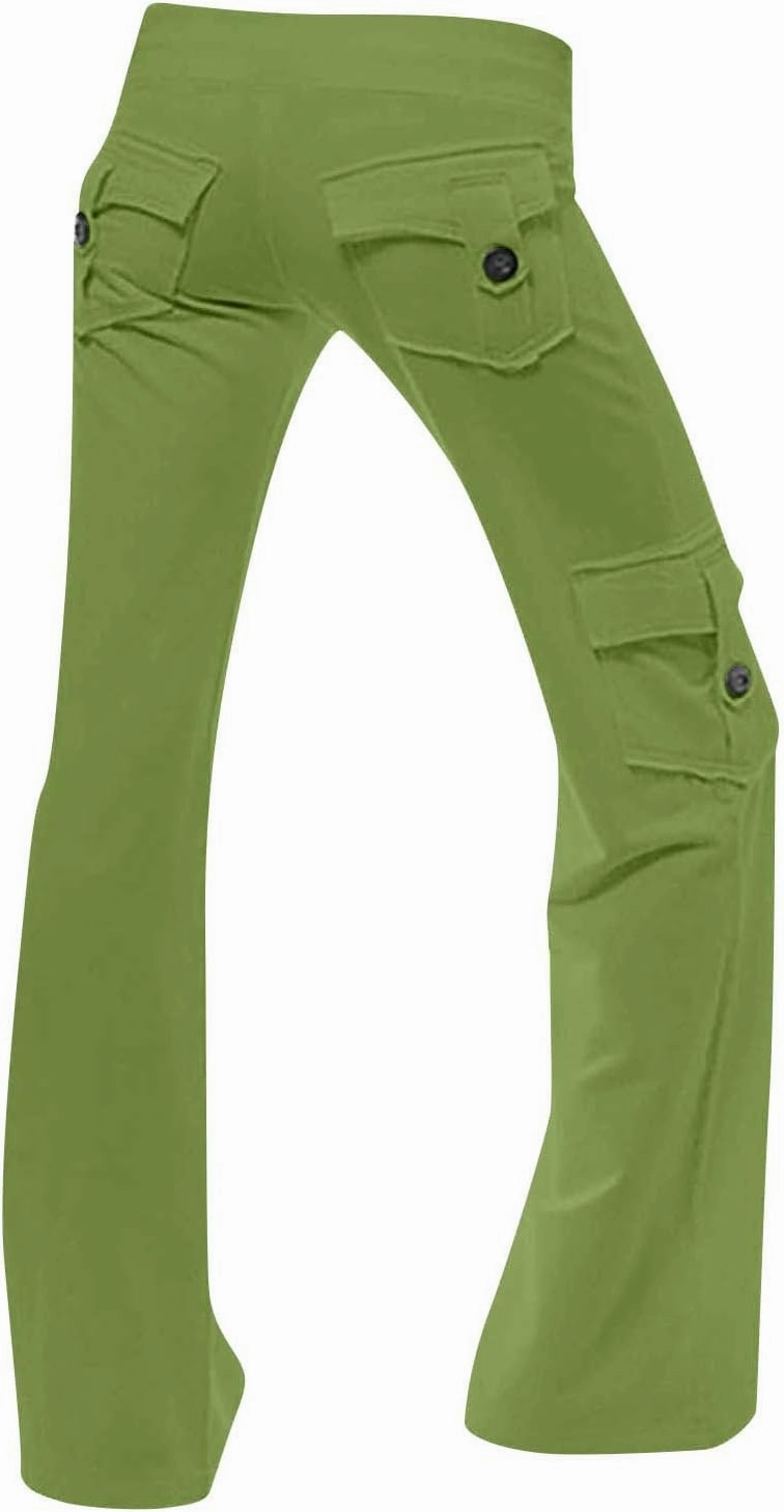 Womens Cargo Pants with Pockets Elastic Waist Drawstring Wide Leg Pants Woman 2024 Fall Outfits Winter Clothes
