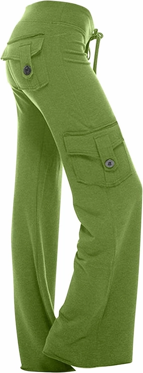 Womens Cargo Pants with Pockets Elastic Waist Drawstring Wide Leg Pants Woman 2024 Fall Outfits Winter Clothes