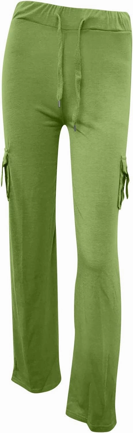 Womens Cargo Pants with Pockets Elastic Waist Drawstring Wide Leg Pants Woman 2024 Fall Outfits Winter Clothes