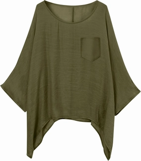 Womens Plus Size Cotton Linen Shirts Elegant 3/4 Sleeve Round Neck Summer Cape Blouses Casual Loose Fit Tunic Tops