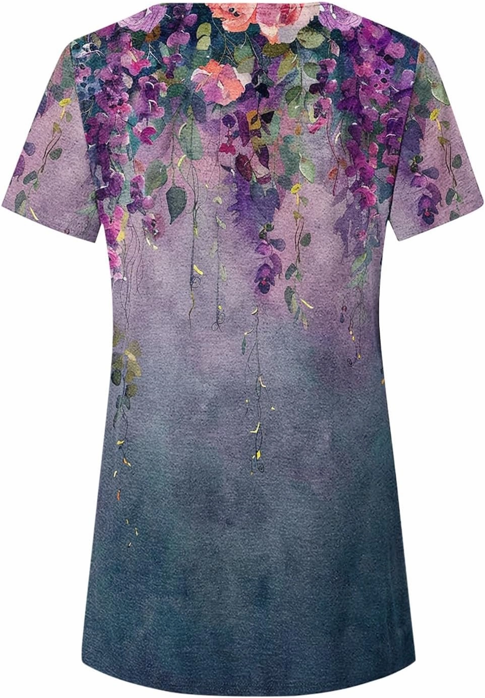 Womens Summer Tops Casual Short Sleeve Side Button Tunci Shirts Cute Floral Tops Casual Ladies Summer Tops 2024