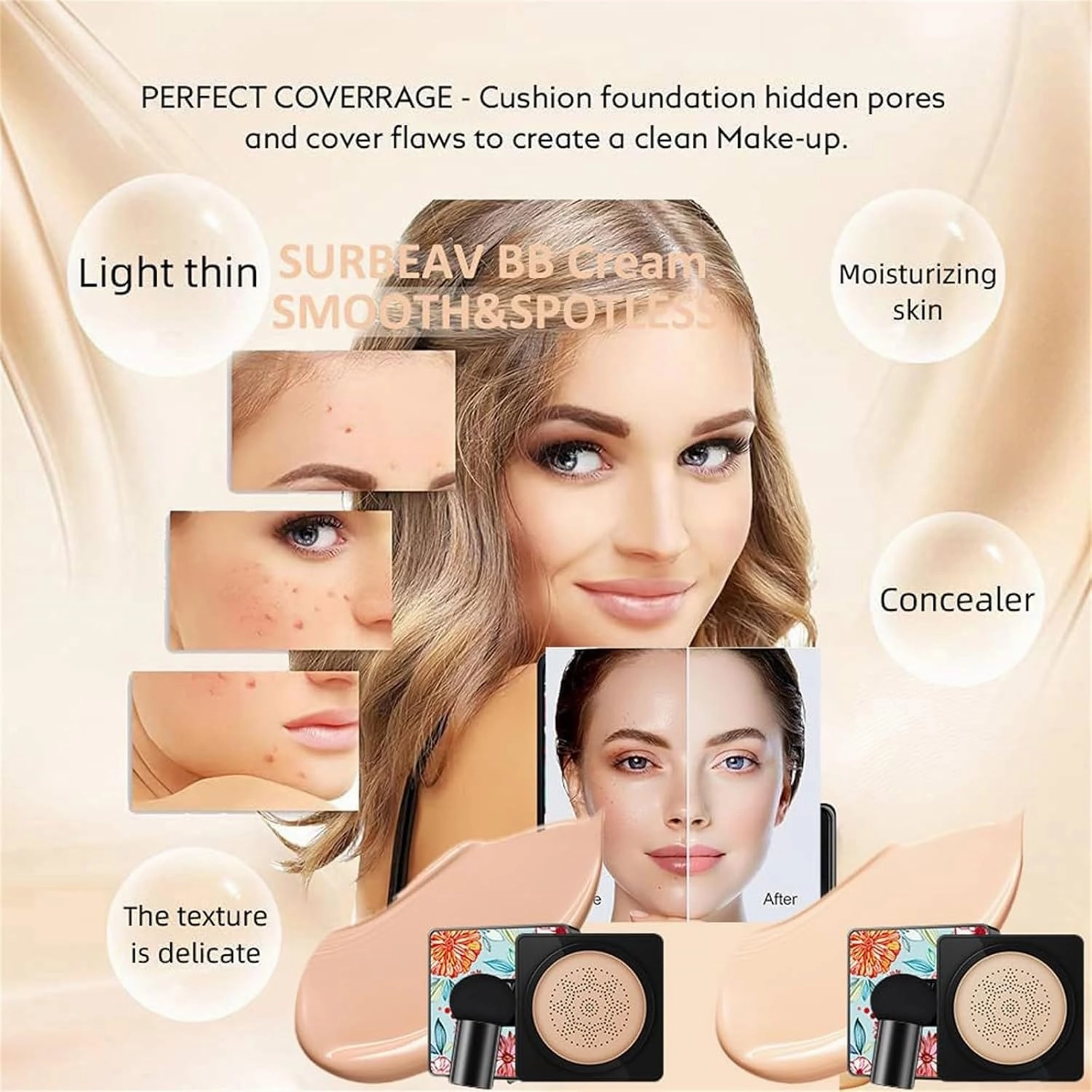 Wonderninelife Beauty Cream, Beauty Linasi Clear Cover Beauty Cream, Beauty Linasi Veze Clear Cover Beauty Cream, Beauty Cream Clear Cover Natural Make up Nourish Moisturizes (4PCS)