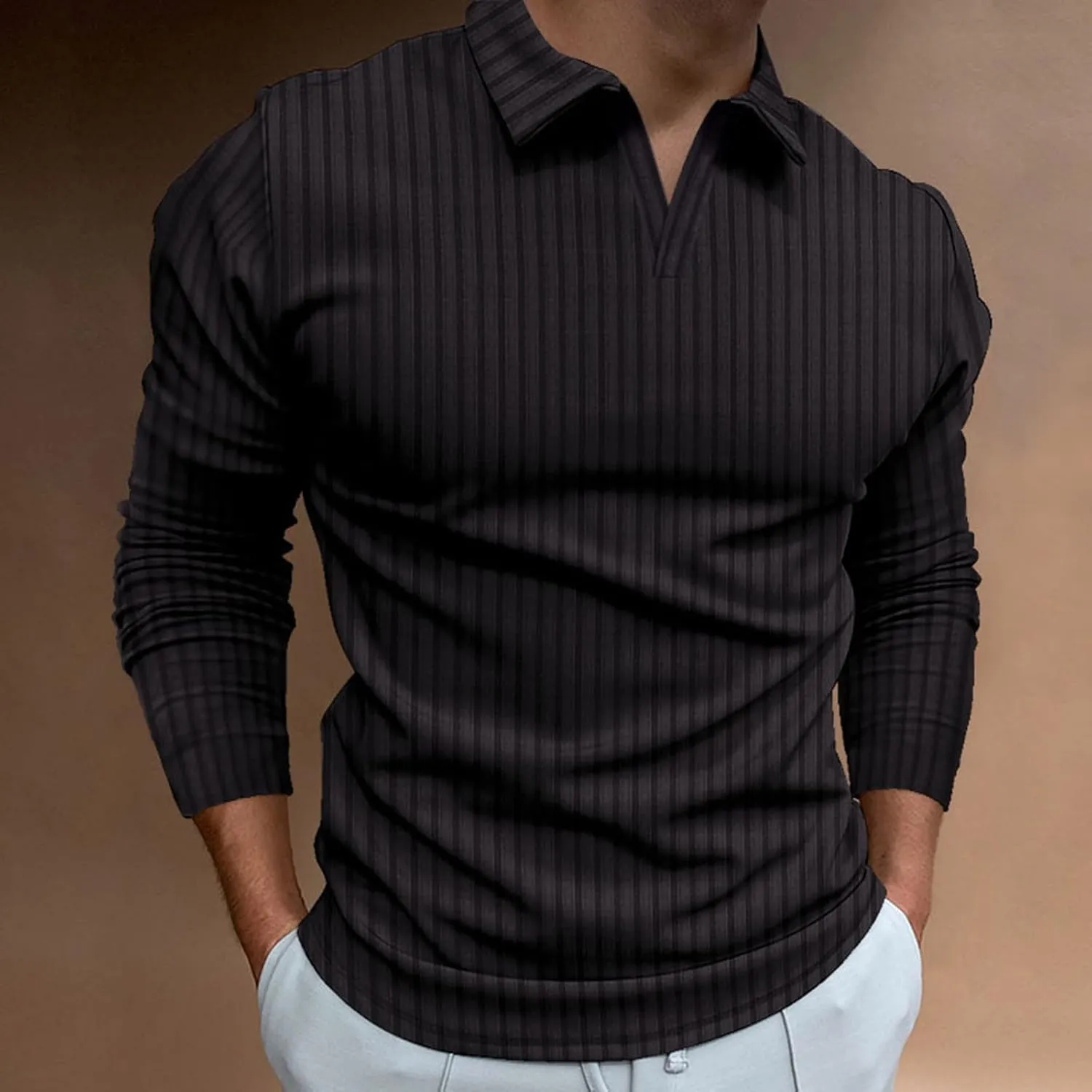 Work Shirts for Men 2023 Regular Fit Long Sleeve V Neck Solid Work T Shirt Casual Muscle Fitness Sport Clothes