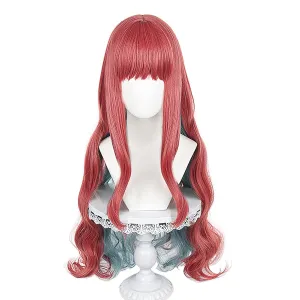 XiongXiongLe Anne Faulkner Cosplay Wig Paradox Live Costume Long Curly Pink Blue Gradient Hair Fiber Synthetic Hairs Wigs for Women Girls Coser Halloween Christmas(Anne Faulkner)