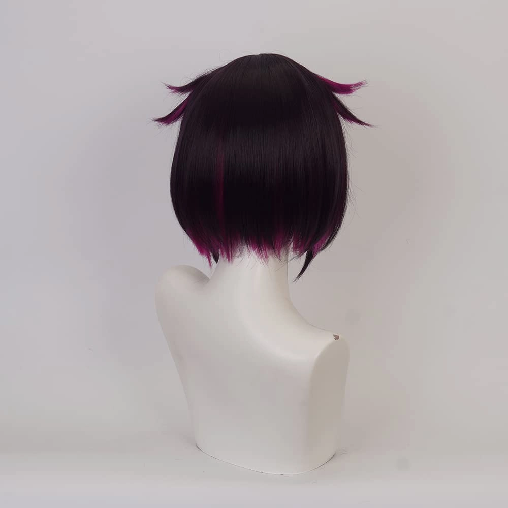 XiongXiongLe Lilia Vanrouge Wig Cosplay Anime Costume Character Black Mix Pink Heat Resistant Synthetic Hair Men Women Carnival Party Wigs