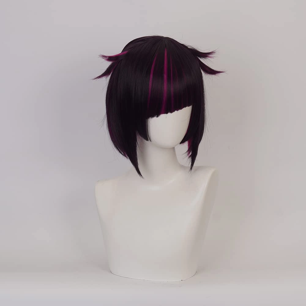 XiongXiongLe Lilia Vanrouge Wig Cosplay Anime Costume Character Black Mix Pink Heat Resistant Synthetic Hair Men Women Carnival Party Wigs