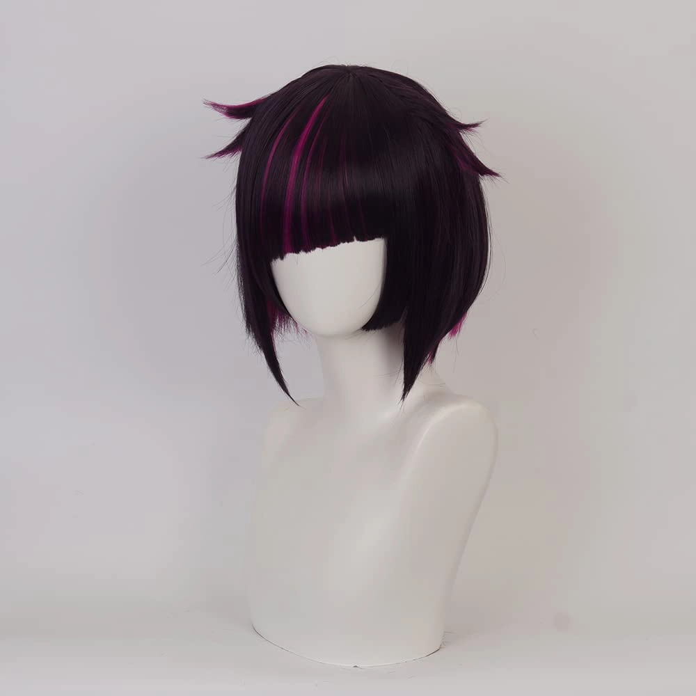 XiongXiongLe Lilia Vanrouge Wig Cosplay Anime Costume Character Black Mix Pink Heat Resistant Synthetic Hair Men Women Carnival Party Wigs