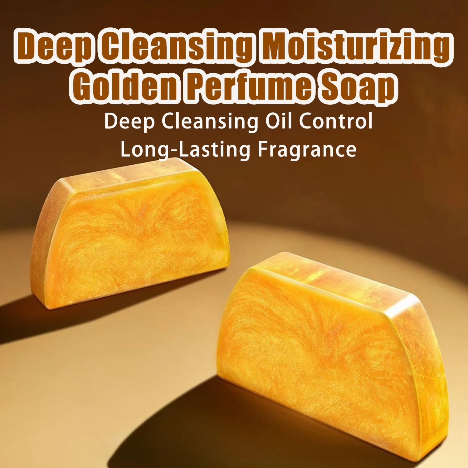 XIRUJNFD Deep Cleansing Moisturizing Golden Perfume Soap, Silky Nourishment Perfume Gold Soap, Face and Body Bar Deep Cleansing Bars Oil Control, Long-Lasting Fragrance (2Pcs)