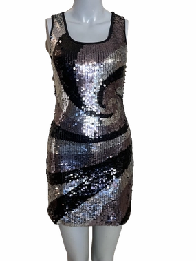 XXI Black/Silver/Rose Sequin Tank Dress
