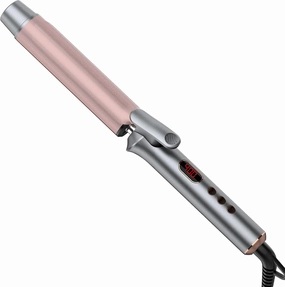 YEEGOR 1 1/4 Inch Curling Iron, Extra Long Ceramic Barrel Curling Iron for Long Hair Get Wavy Curls,Dual Voltage Hair Curler for Travel,Rose Gold
