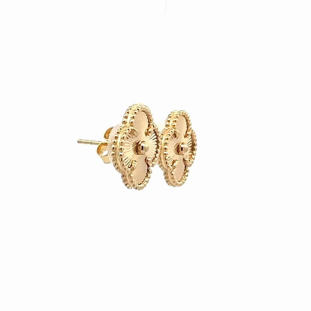 Yellow Gold Clover Earrings