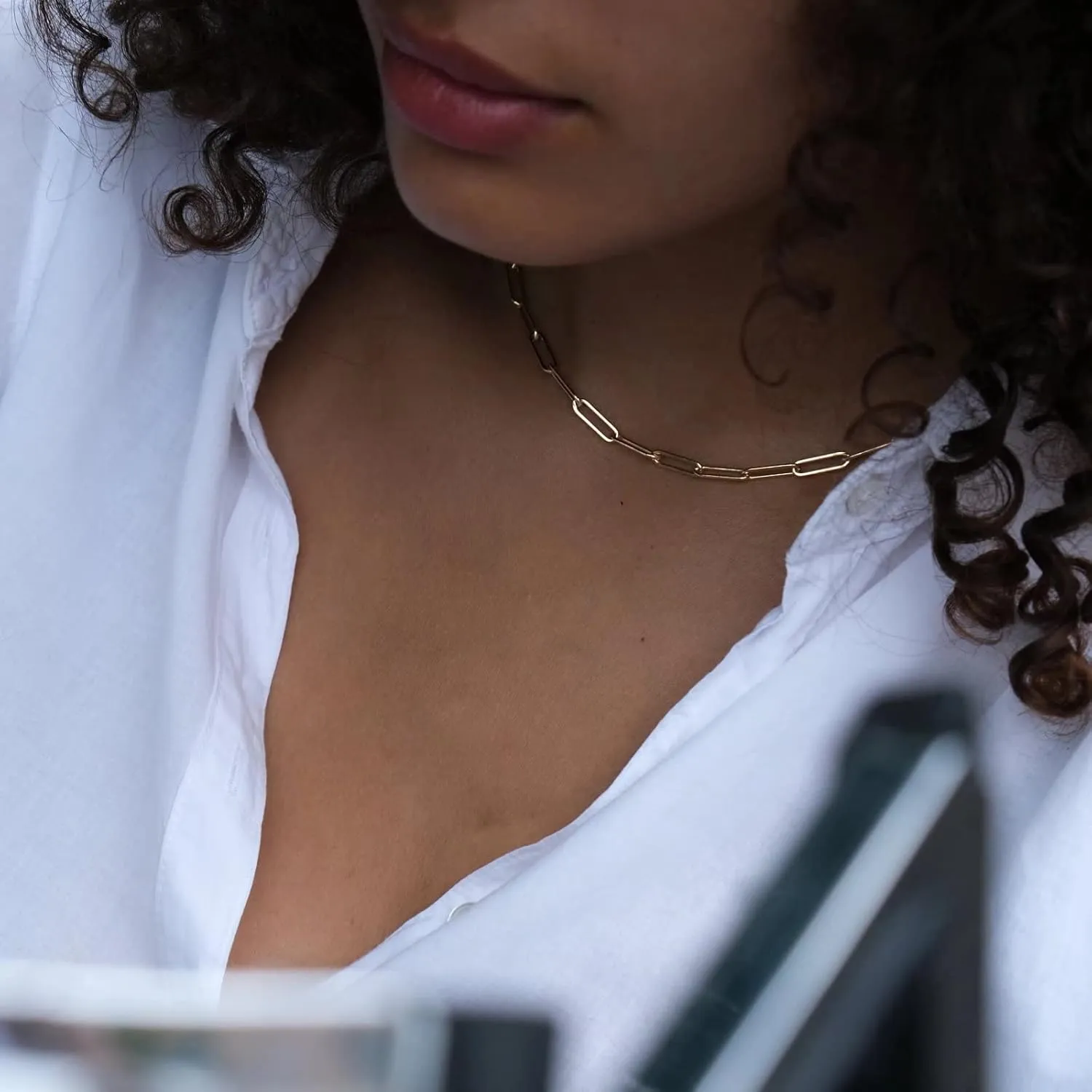 Yoosteel Mothers Day Gifts - Gold Initial Necklaces for Women, 14K Gold Plated Dainty Layering Paperclip Link Chain Necklace Personalized Coin Initial Layered Gold Necklaces for Women