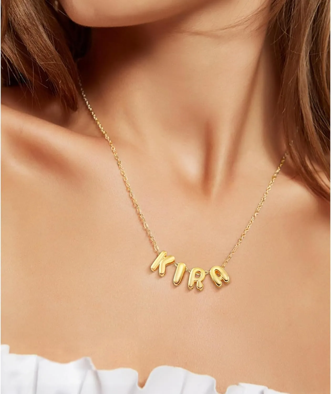 Yopicks Custom Initial Necklace, Personalized Name Necklaces for Women 14K Gold Plated Letter Necklace Name Necklace Mama Necklace | Graduation Gifts Birthday Gifts for Women