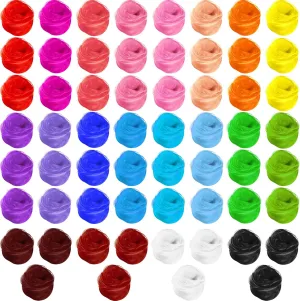 Zhanmai 60 Pieces Juggling Scarf Square Silky Dance Scarves Props Tricks Performance Props Accessories Scarves Rhythm Band Scarf, 24 x 24 Inches(Bright Colors)