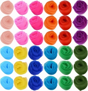 Zhanmai 36 Pieces Square Dance Scarves Juggling Scarf Props Magic Silky Scarves, 24 by 24 Inches (12 Vintage Colors)