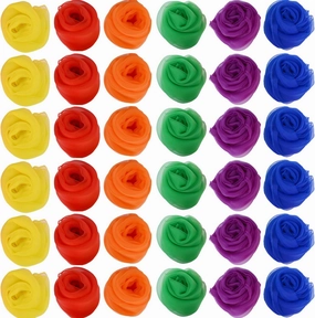 Zhanmai 36 Pieces Square Dance Scarves Juggling Scarf Props Magic Silky Scarves, 24 by 24 Inches (6 Elegant Colors)