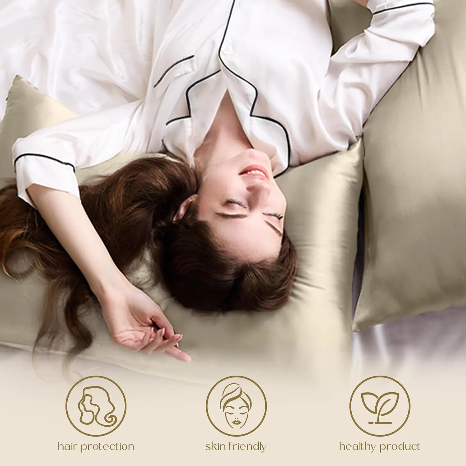 ZIMASILK 100% Pure Mulberry Queen Size Silk Pillowcase for Hair and Skin Health,Soft and Smooth,Both Sides Premium Grade 6A Silk,600 Thread Count,with Hidden Zipper,1pc (20''x30'',Taupe)