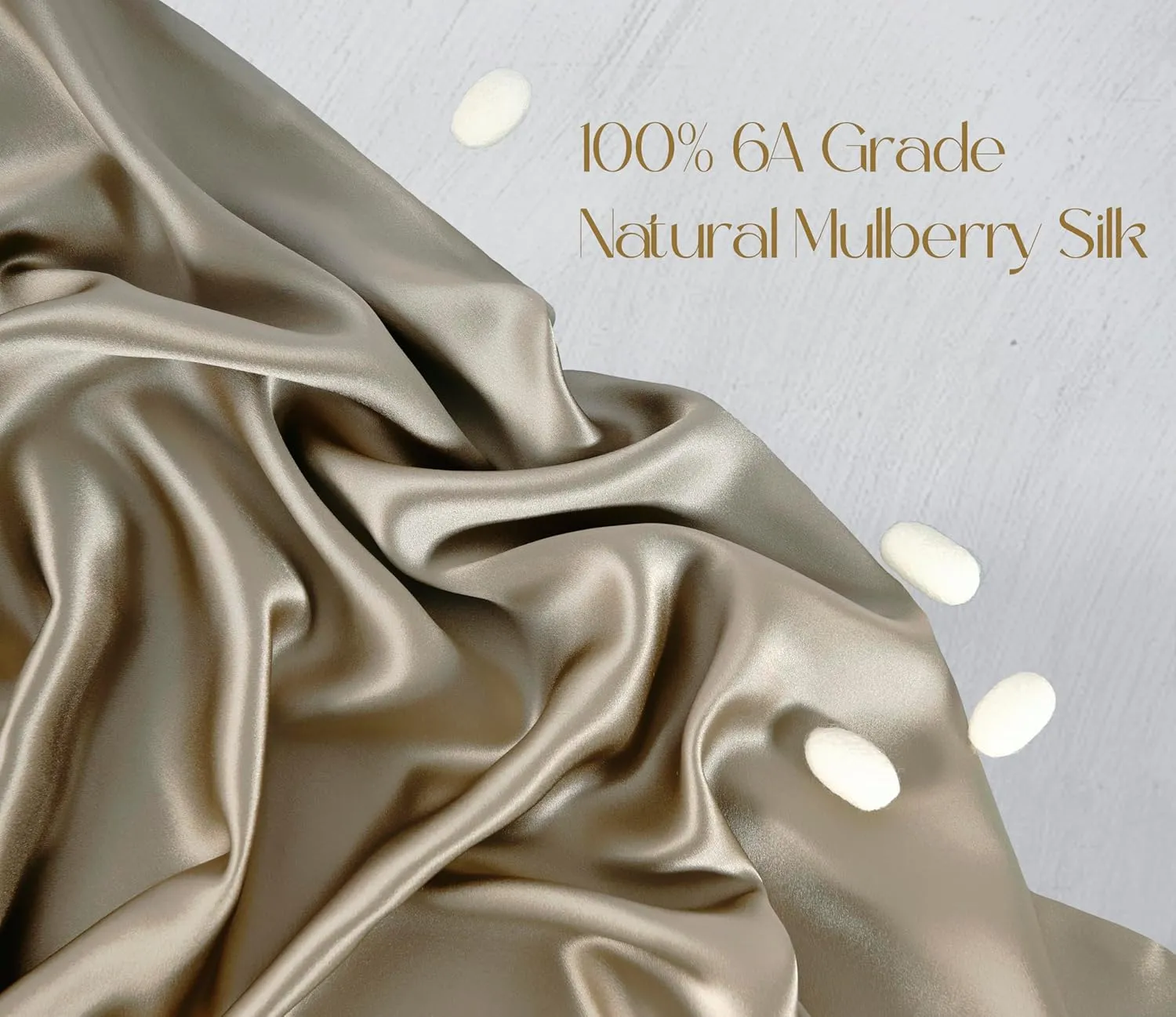 ZIMASILK 100% Pure Mulberry Queen Size Silk Pillowcase for Hair and Skin Health,Soft and Smooth,Both Sides Premium Grade 6A Silk,600 Thread Count,with Hidden Zipper,1pc (20''x30'',Taupe)