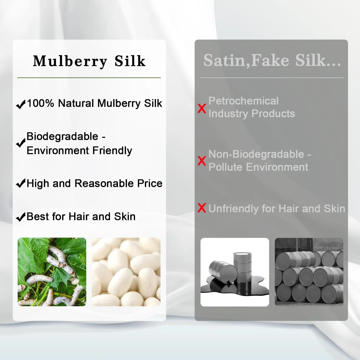 ZIMASILK 100% Pure Mulberry Queen Size Silk Pillowcase for Hair and Skin Health,Soft and Smooth,Both Sides Premium Grade 6A Silk,600 Thread Count,with Hidden Zipper,1pc (20''x30'',Taupe)