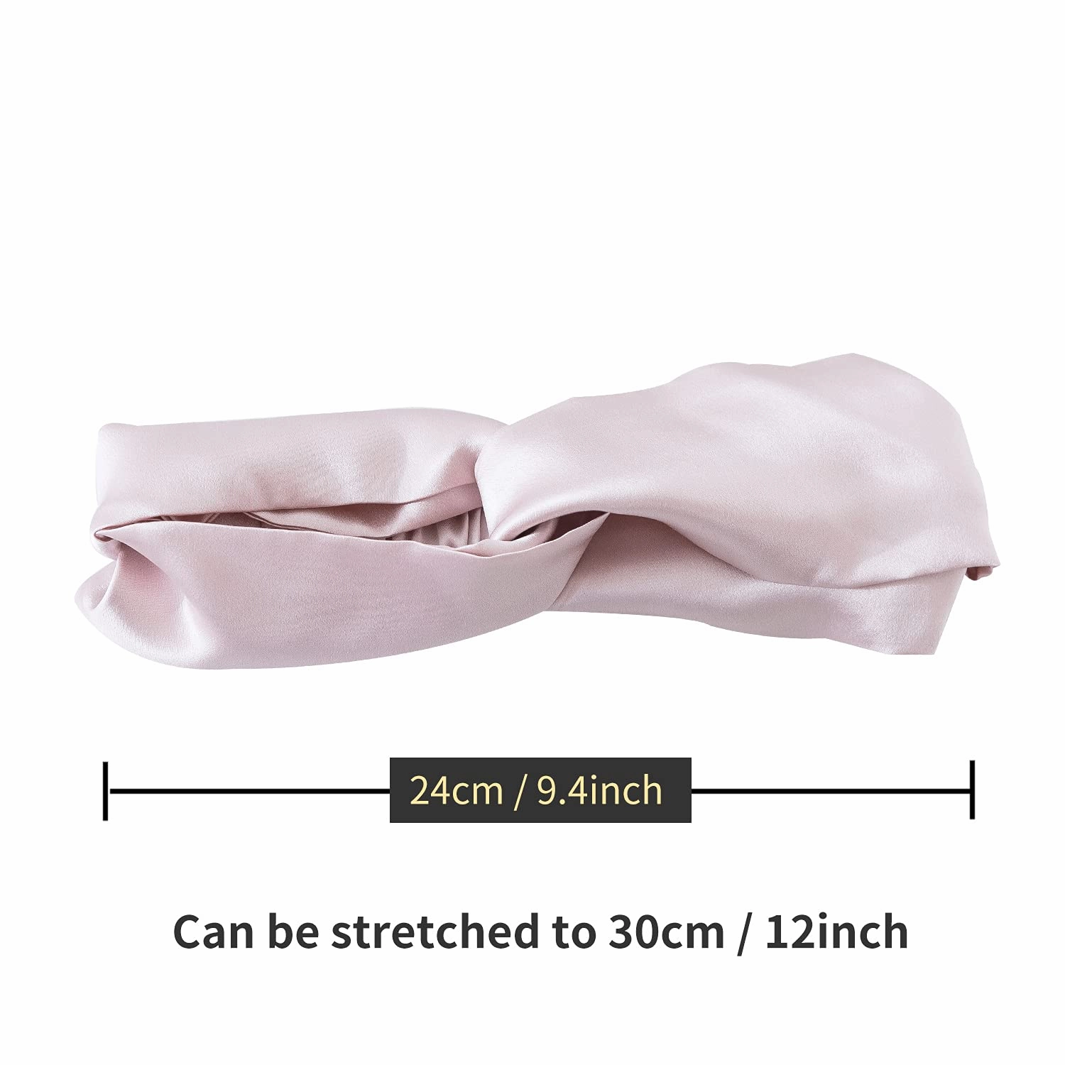 ZIMASILK 100% Mulberry Silk Headband Elastic Twisted Head Hair Wrap Accessory Turban For Women(Pink)