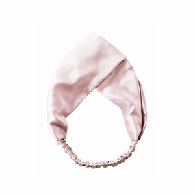 ZIMASILK 100% Mulberry Silk Headband Elastic Twisted Head Hair Wrap Accessory Turban For Women(Pink)