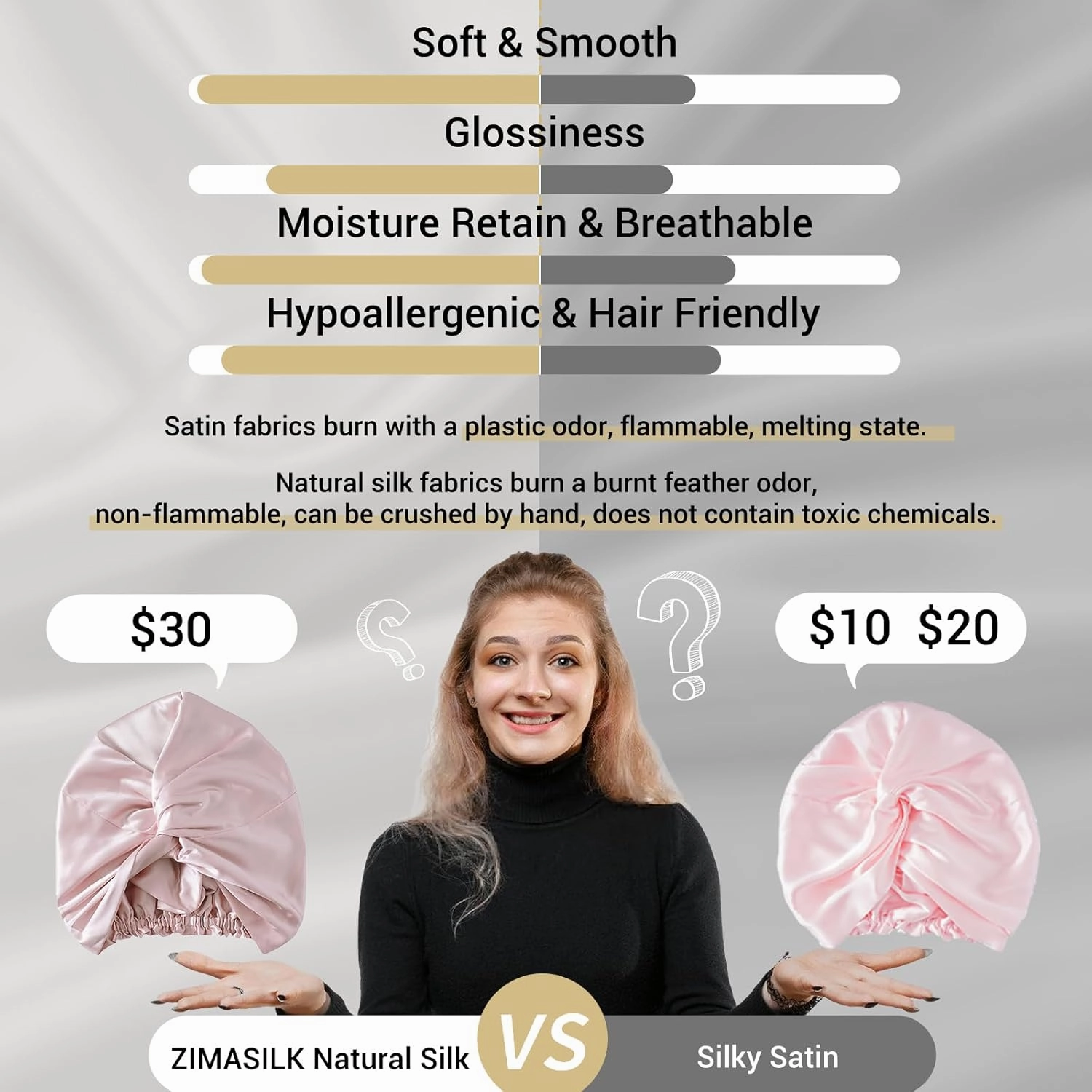 ZIMASILK 22 Momme 100% Mulberry Silk Sleep Cap for Women Hair Care,Natural Silk Night Bonnet with Elastic Stay On Head (1Pc, PINK)