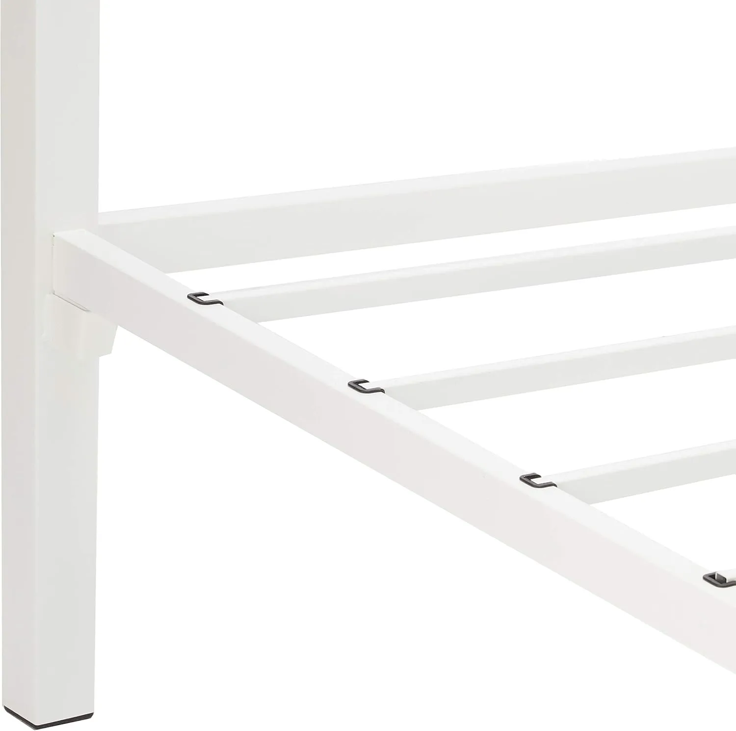 ZINUS Patricia White Metal Canopy Platform Bed Frame, Mattress Foundation with Steel Slat Support, No Box Spring Needed, Easy Assembly, Queen